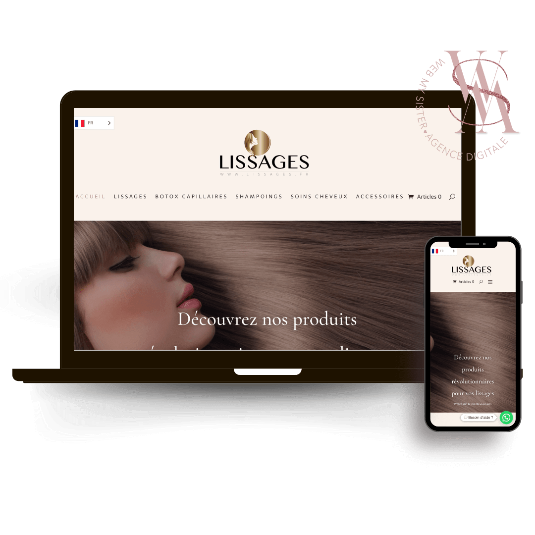 boutique lissage cheveux création site internet paris